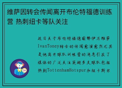 维萨因转会传闻离开布伦特福德训练营 热刺纽卡等队关注